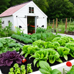 **Image:** A lush, thriving vegetable garden at a micro-farm. Focus on the diversity of plants, showcasing companion planting techniques with herbs interspersed amongst the vegetables. Close-ups of healthy vegetables and fruits, emphasizing natural pest control (e.g., ladybugs on plants). Background: a charming farmhouse and a composting area. Style: Vibrant, natural light photography, with a focus on detail.